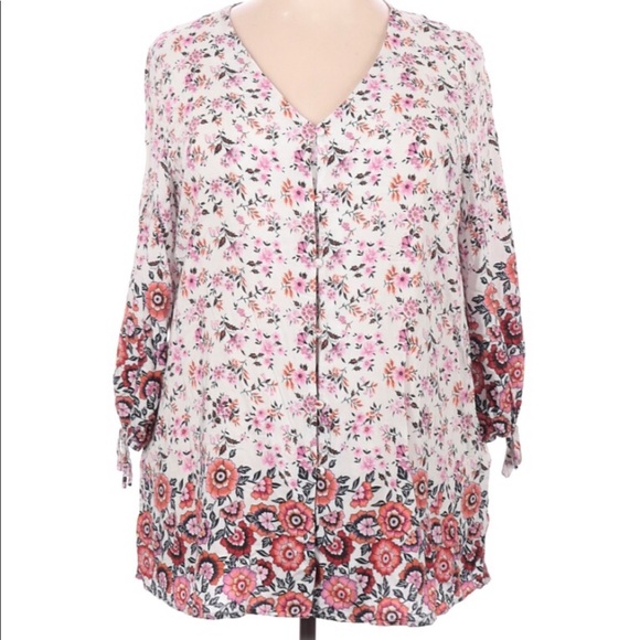 Weekend by Suzanne Betro pls size 2X floral top - Picture 2 of 7